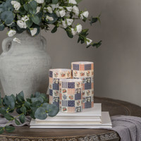 5" PATCHWORK GLASS 3D FLAME CANDLE