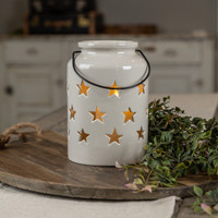 STAR CUT OUT CERAMIC LANTERN