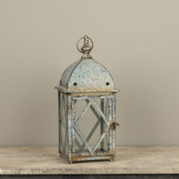 16.75" SPECKLED BLUE LANTERN