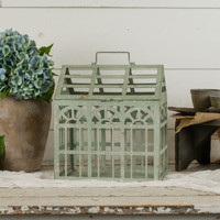 GREEN METAL GREENHOUSE