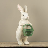 26" TEXTURED BUNNY W/ GREEN BASKET