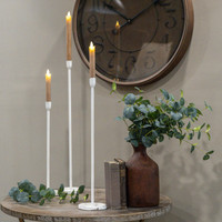 20.25" WHITE NEWTOWN TAPER CANDLESTICK