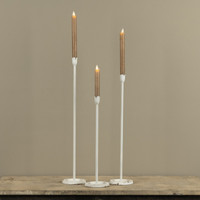 16.25" WHITE NEWTON TAPER CANDLESTICK