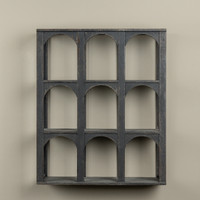 ARCHED BLACK WALL CUBBY SHELVES