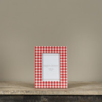 4" X 6" RED GINGHAM PHOTO FRAME