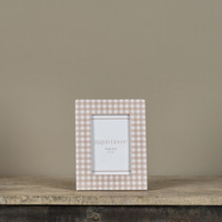 4" X 6" TAN GINGHAM PHOTO FRAME