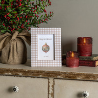4" X 6" TAN GINGHAM PHOTO FRAME