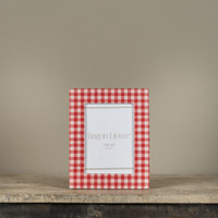 5" X 7" RED GINGHAM PHOTO FRAME