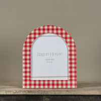 8" X 10" ARCHED RED GINGHAM PHOTO FRAME
