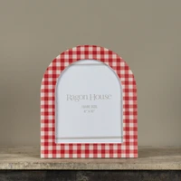8" X 10" ARCHED RED GINGHAM PHOTO FRAME