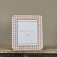 8" X 10" BEIGE GINGHAM PHOTO FRAME