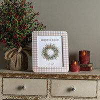 8" X 10" BEIGE GINGHAM PHOTO FRAME