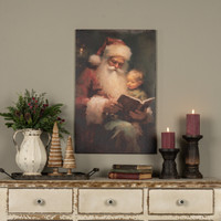 28" X 18" READING SANTA & CHILD PRINT