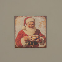 12" SANTA W/ PLATE OF COOKIES PRINT