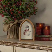 8" SNOWMAN FRAMED TABLETOP SIGN
