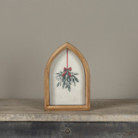8" MISTLETOE FRAMED TABLETOP SIGN