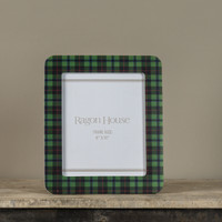 8" X 10" GREEN PLAID PHOTO FRAME