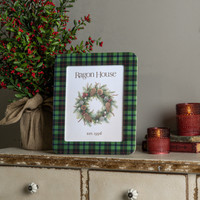 8" X 10" GREEN PLAID PHOTO FRAME