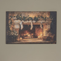 28" GLOWING FIREPLACE PRINT