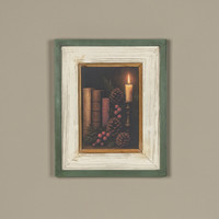 17" CANDLELIT LIBRARY FRAMED SIGN
