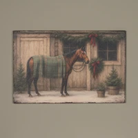 28" GREEN BLANKET HORSE PRINT