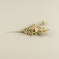 19" CREAM POM POM & FOLIAGE SPRAY