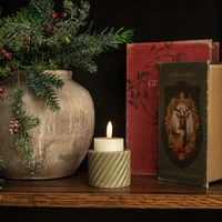 2" GREEN TWISTED TEALIGHT CANDLE HOLDER