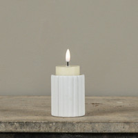 3" FLUTED CEMENT TEALIGHT CANDLE HOLDER