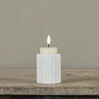 3" FLUTED CEMENT TEALIGHT CANDLE HOLDER