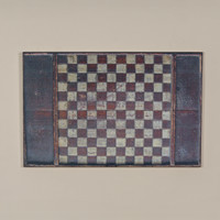 28" X 18" VINTAGE WOODEN CHECKERBOARD PRINT