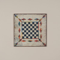 18" VINTAGE CHECKERBOARD & DIAMOND PRINT