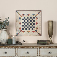 18" VINTAGE CHECKERBOARD & DIAMOND PRINT