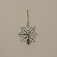 HANGING SPIDER WEB TAPER CANDLE HOLDER