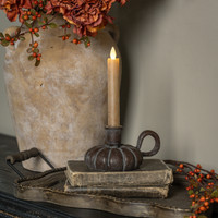 BROWN PUMPKIN TAPER CANDLE HOLDER