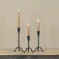8" FORGED METAL TAPER CANDLE HOLDER
