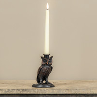 5.5" BLACK OWL TAPER CANDLE HOLDER