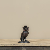 5.5" BLACK OWL TAPER CANDLE HOLDER