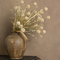 22" BEIGE POM POM BUSH