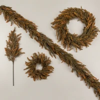 14" ORANGE TIPPED JUNIPER CANDLE RING