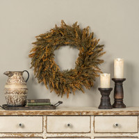 24" ORANGE TIPPED JUNIPER WREATH