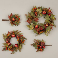 22" MAPLE LEAF & POMEGRANATE WREATH