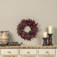 18" BURGUNDY SPIKENARD LEAF WREATH