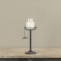 9.5" SPIDER WEB PILLAR CANDLE HOLDER