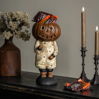 PUMPKIN GIRL IN DRESS CANDY DISH