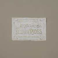 16.75" GOLD & WHITE SLEIGH RIDES SIGN