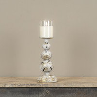 10.25" GOLD BELLS PILLAR CANDLE HOLDER