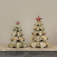 12.5" GOLD METAL TREE W/ RED STAR