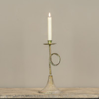 12.25" GOLD TRUMPET TAPER CANDLE HOLDER