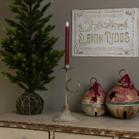 12.25" GOLD TRUMPET TAPER CANDLE HOLDER