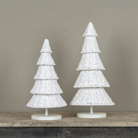 14" CREAM RATTAN TREE